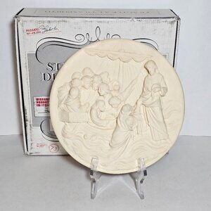 Alberto Santangela “Christ Walks On Water” Alabaster 3D Collector Plate